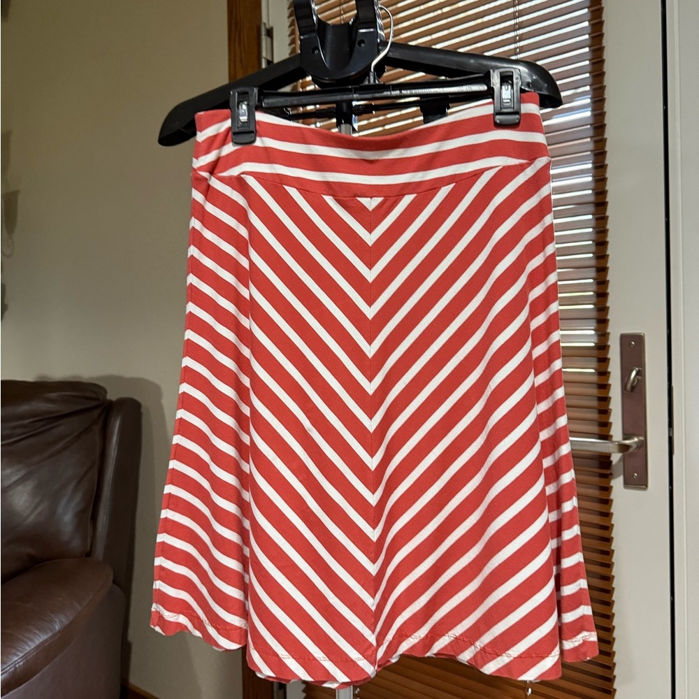 Lands’ End Red and White Striped Women's Skirt